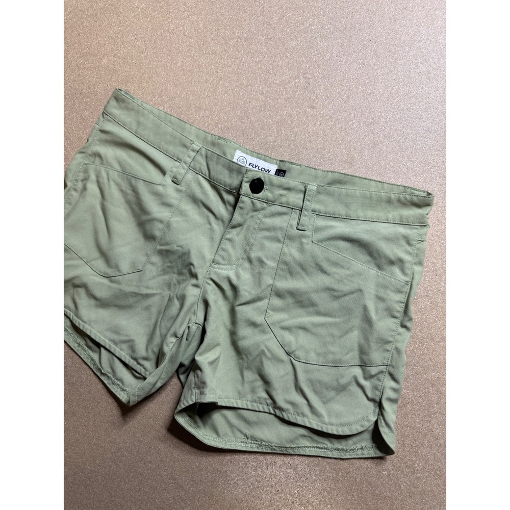 Flylow Womens‎ Olive Green Casual Shorts Back Flap Pocket Comfort Size 28
